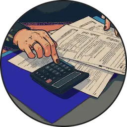 Someone using a calculator